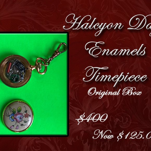 Halcyon Days Enamel Timepiece in Original Box - Picture 4 of 4
